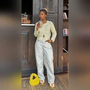 Natural State Loose Tapered Jeans- Cream Colored Size 9 NWT!